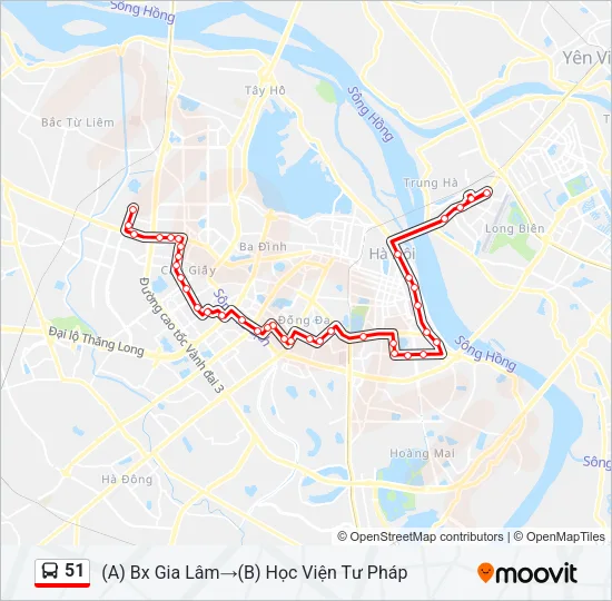 51 Bus Line Map
