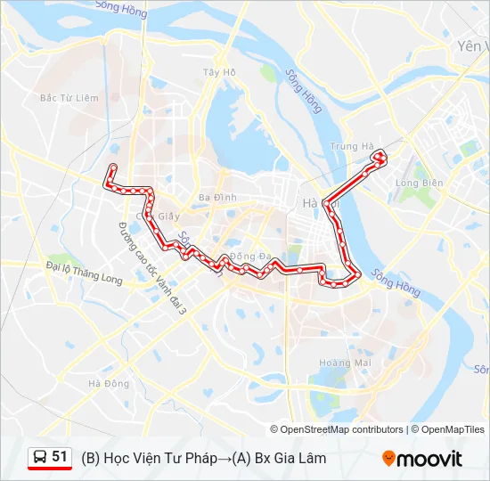 51 Bus Line Map