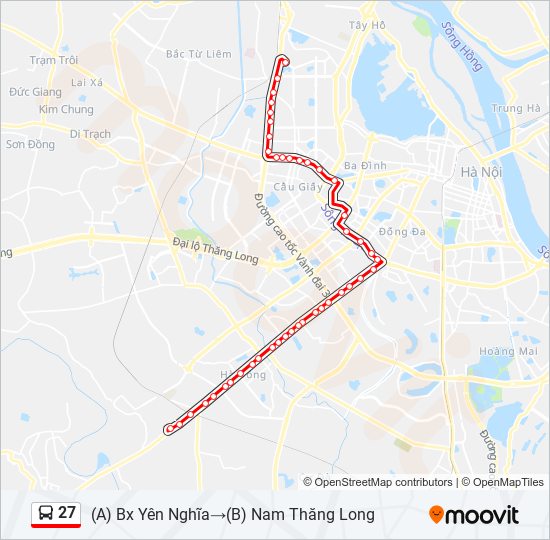 Tuyến 27 từ bx Yên Nghĩa đến B luôn là một trong những tuyến đường được nhiều tài xế xe tải lựa chọn, vì vậy bạn cũng nên thử trải nghiệm với bản đồ chỉ đường xe tải để di chuyển một cách thuận tiện nhất.