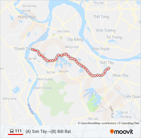 111 bus Line Map