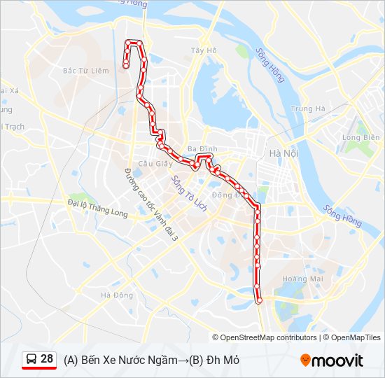 Bản đồ Tuyến 28 xe buýt