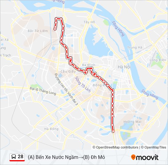 Bản đồ Tuyến 28 xe buýt