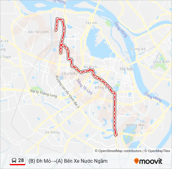 28 Bus Line Map