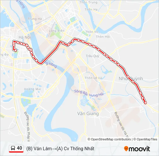 40 Bus Line Map