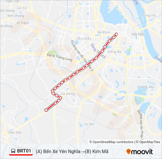 Bản đồ Tuyến BRT01 xe buýt