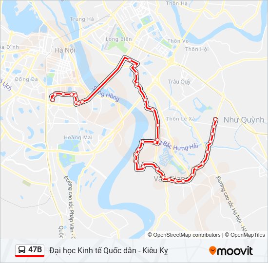 47B bus Line Map