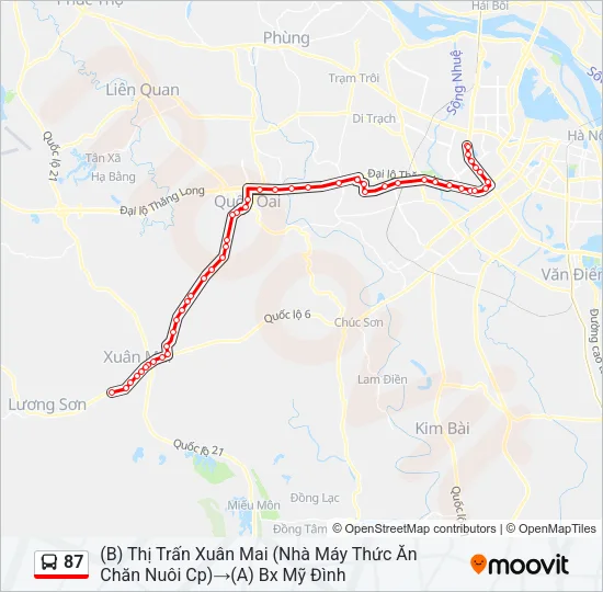 87 Bus Line Map