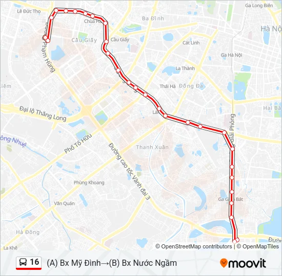 16 Bus Line Map