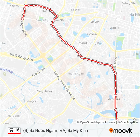 16 Bus Line Map
