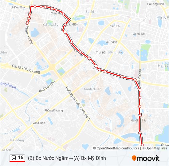 16 bus Line Map