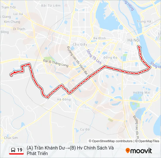 19 Bus Line Map