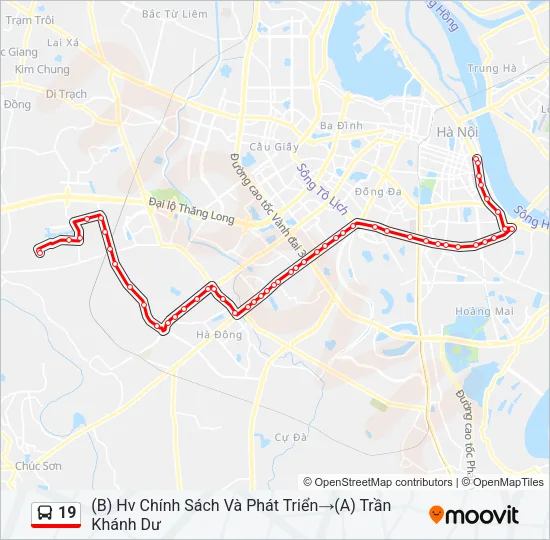 19 Bus Line Map