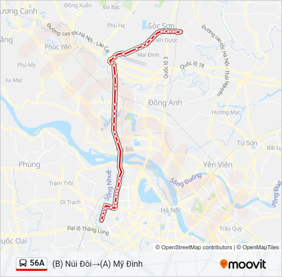56A Bus Line Map