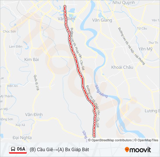 Bản đồ Tuyến 06A xe buýt