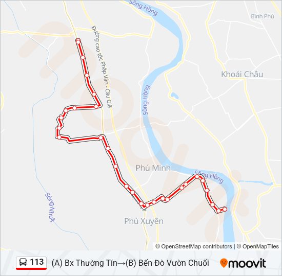 Bản đồ Tuyến 113 xe buýt