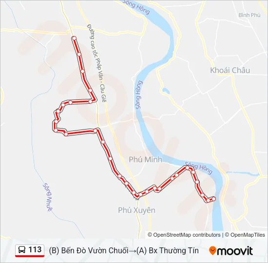 113 Bus Line Map