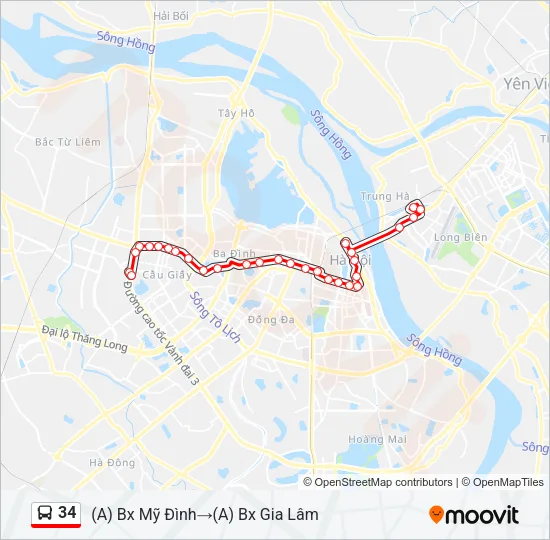 34 Bus Line Map