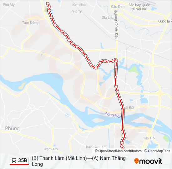 35B Bus Line Map