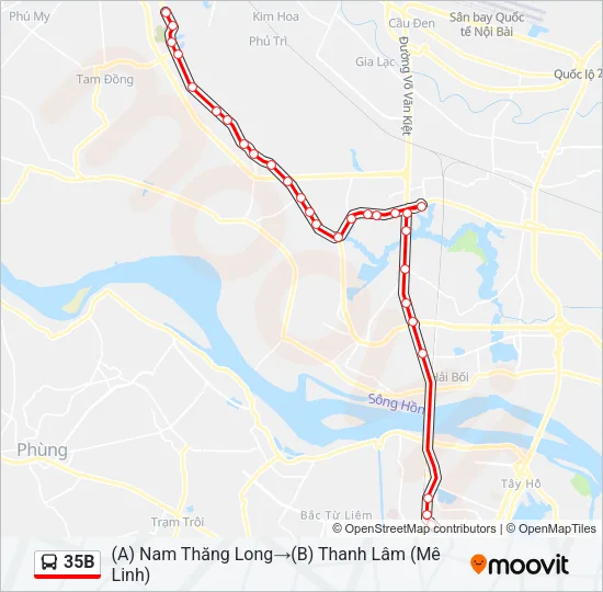 35B Bus Line Map