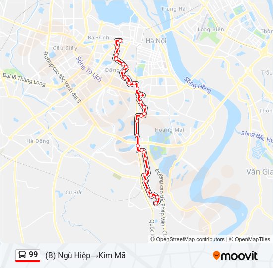 Bản đồ Tuyến 99 xe buýt