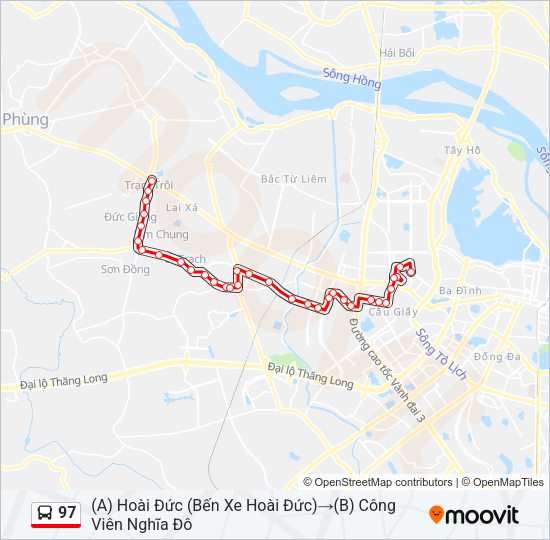 Bản đồ Tuyến 97 xe buýt