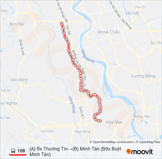 108 bus Line Map