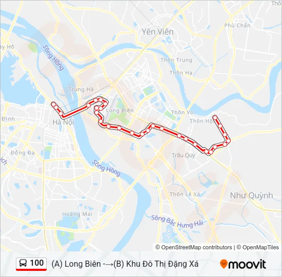 100 Bus Line Map