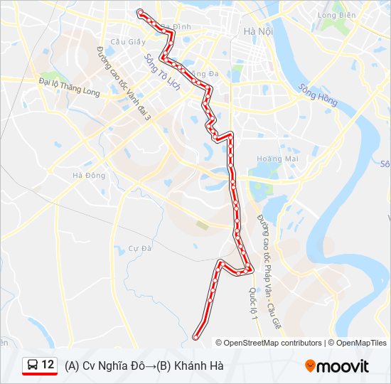 Hướng dẫn đi đến Bản đồ Xe Bus 12 Hà Nội thông qua video hướng dẫn