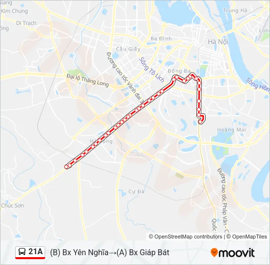 21A Bus Line Map