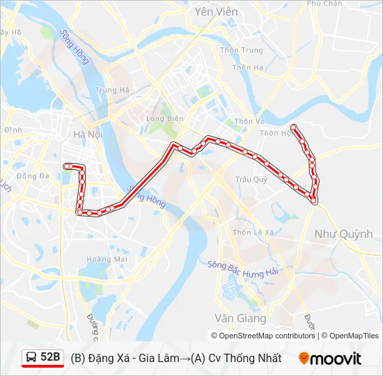 52B Bus Line Map