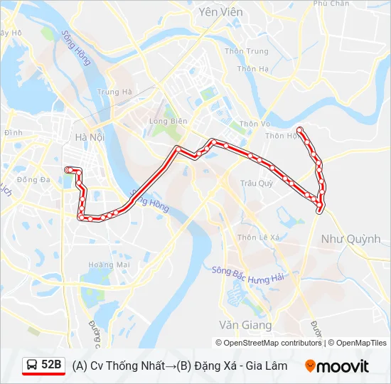 52B Bus Line Map