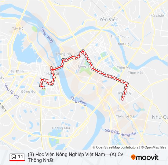 11 bus Line Map