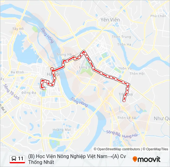 11 Bus Line Map