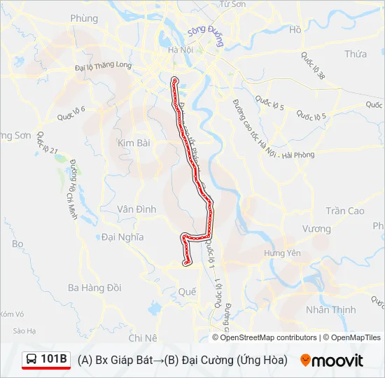 101B Bus Line Map