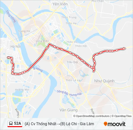 52A Bus Line Map