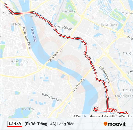 47A Bus Line Map