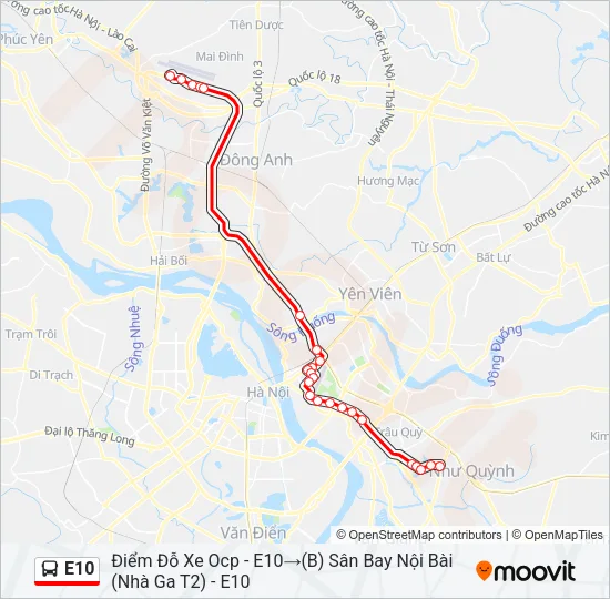 E10 Bus Line Map