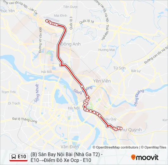 E10 Bus Line Map