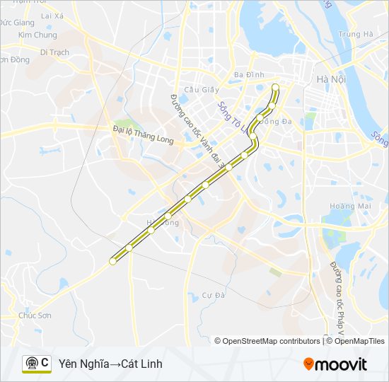 Bản đồ Tuyến C tàu điện ngầm
