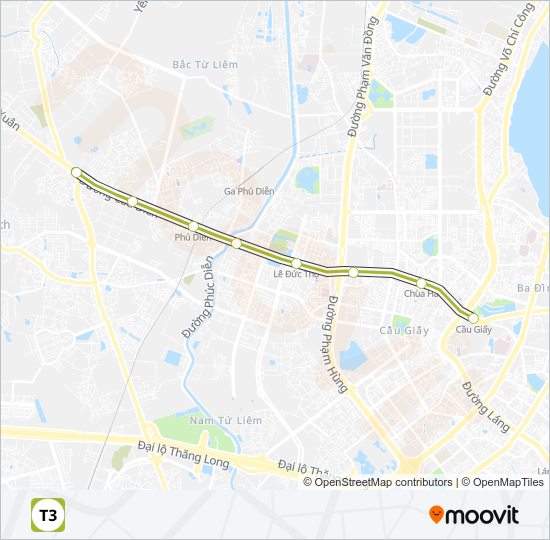 Bản đồ Tuyến 3 tàu điện ngầm