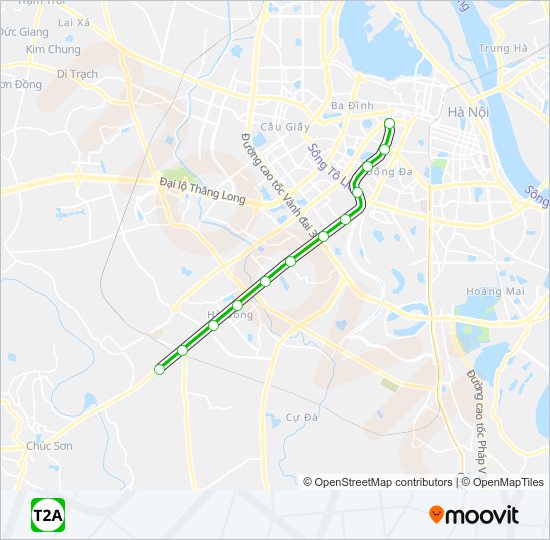 Bản đồ Tuyến 2A tàu điện ngầm
