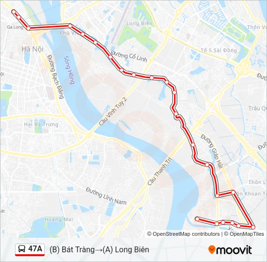 47A Bus Line Map