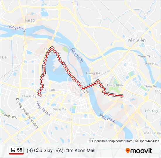 55 Bus Line Map