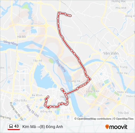 43 Bus Line Map