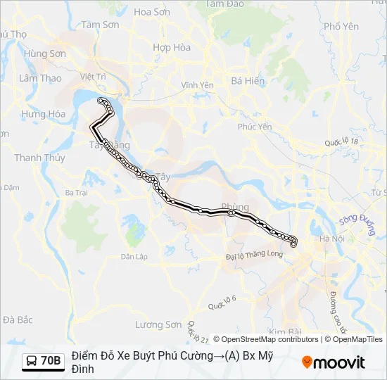 70B Bus Line Map