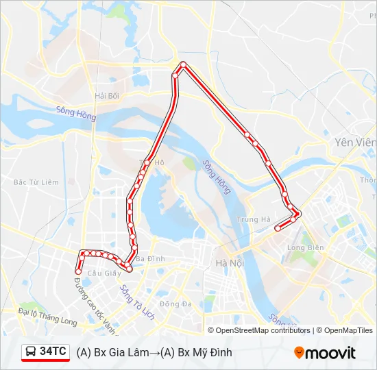 34TC Bus Line Map