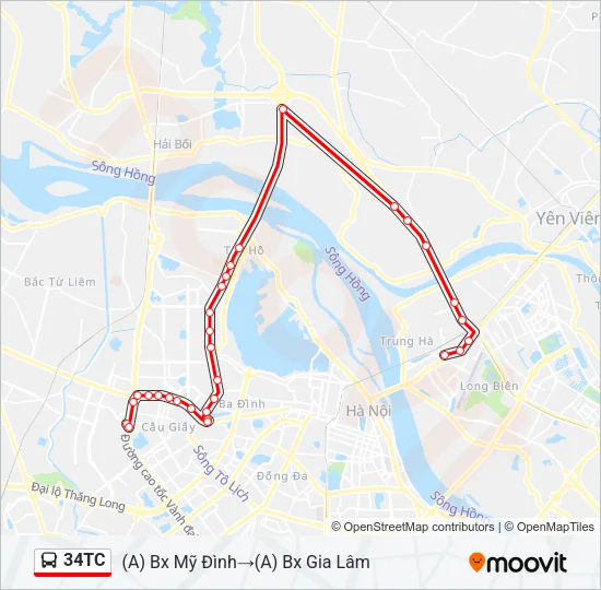 34TC Bus Line Map