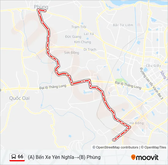 66 Bus Line Map