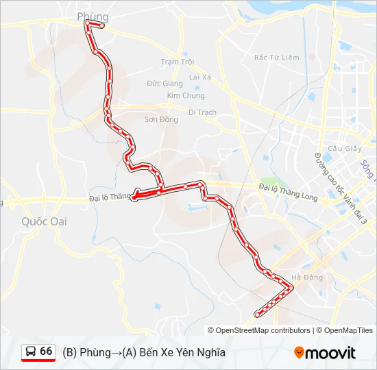 66 Bus Line Map