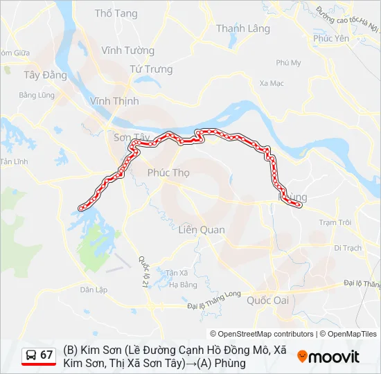 67 Bus Line Map